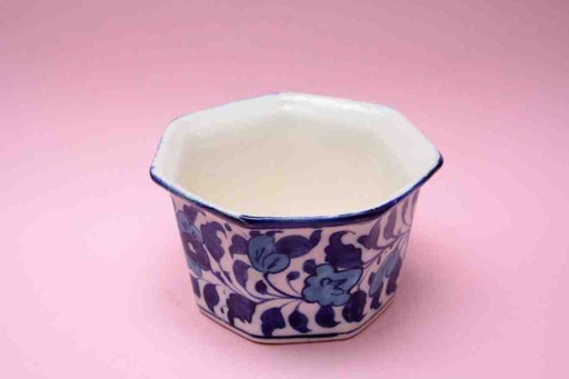 [PK0023-HM-PLN-025802] Blue Pottery Hexagon Planter