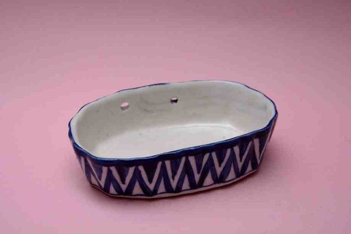 [PK0023-CF-BPO-025810] Blue Pottery Soap Dish