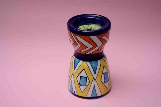 [PK0023-CF-BPO-025818] Blue Pottery Candle Stand