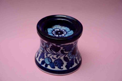 [PK0023-CF-BPO-025827] Blue Pottery Candle Holder