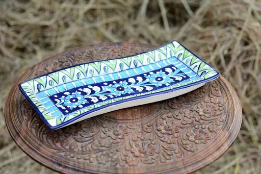 [PK0363-HM-TRY-025976] Blue Pottery kabab Dish