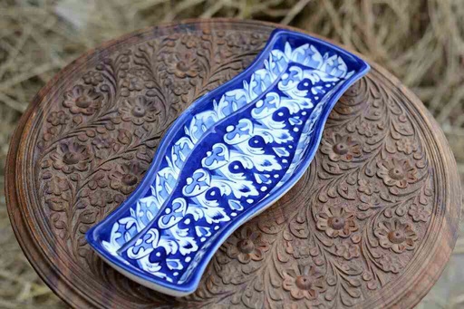 [PK0363-HM-TRY-025985] Blue Pottery kabab Dish