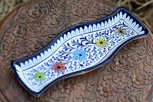 [PK0363-HM-TRY-025987] Blue Pottery kabab Dish