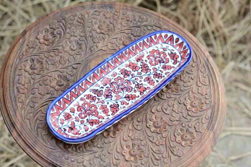 [PK0363-HM-TRY-025989] Blue Pottery kabab Dish