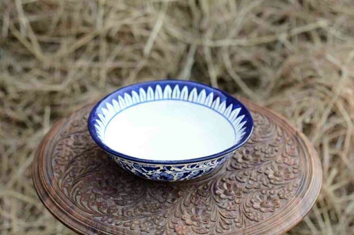 [PK0363-CF-BPO-026094] Blue Pottery Deep Soup Bowl