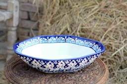 [PK0363-HM-TBW-026134] Blue Pottery Deep Bowl