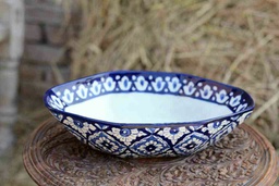 [PK0363-HM-TBW-026135] Blue Pottery Deep Bowl