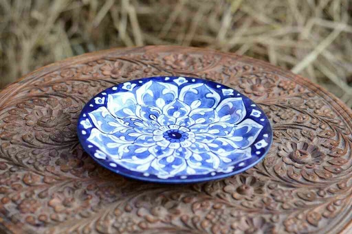 [PK0363-CF-BPO-026274] Blue Pottery Half Plate