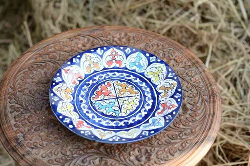 [PK0363-CF-BPO-026282] Blue Pottery Dinner Plate