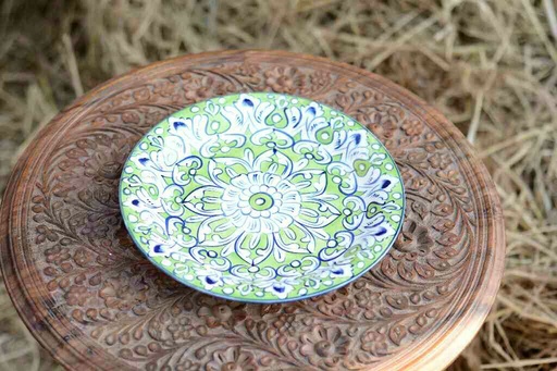 [PK0363-CF-BPO-026283] Blue Pottery Dinner Plate