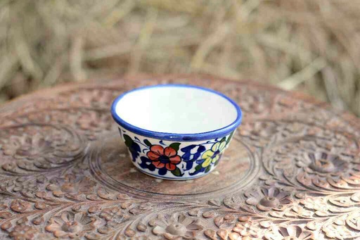 [PK0363-CF-BPO-026314] Blue Pottery Round Shaped Butter Cup