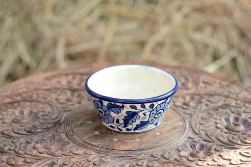 [PK0363-CF-BPO-026321] Blue Pottery Round Shaped Butter Cup