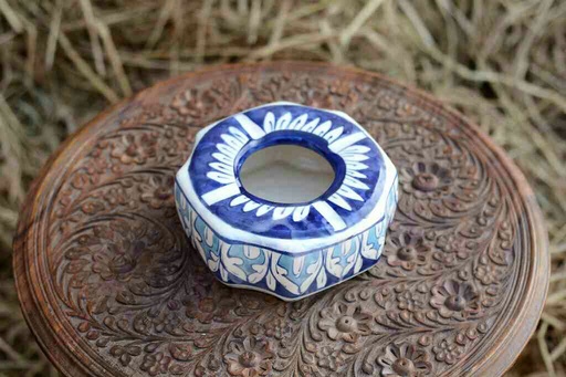 [PK0363-CF-BPO-026333] Blue Pottery Octa Shaped Ashtray