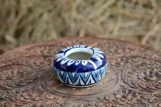 [PK0363-CF-BPO-026334] Blue Pottery Round Shaped Ashtray