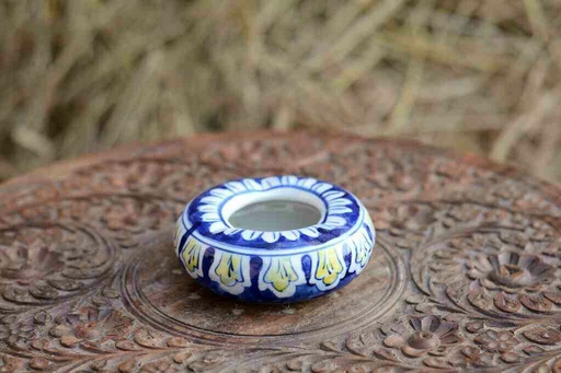 [PK0363-CF-BPO-026338] Blue Pottery Round Shaped Ashtray