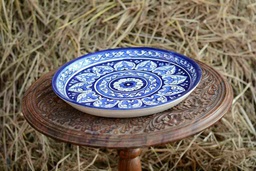 Blue pottery Pizza Tray