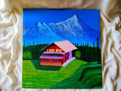 [PK7964-AR-ACR-026933] Acrylic Painting Spring Scenery