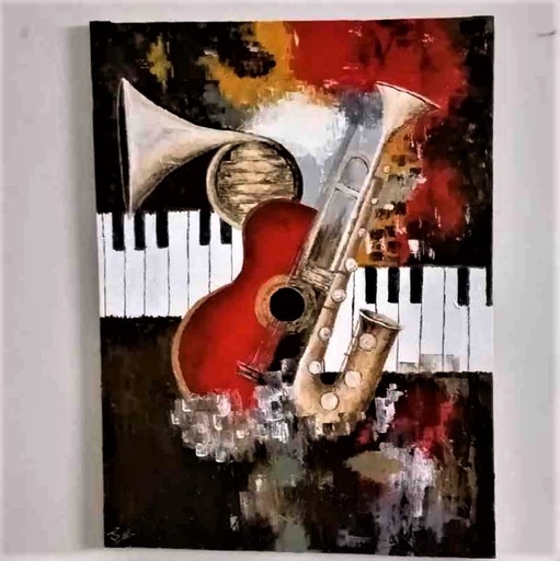 [PK8011-AR-ACR-027508] Abstract Musical Instruments Painting