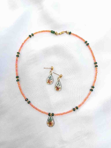 [PK4119-JW-GEN-027548] Orange Floral Set