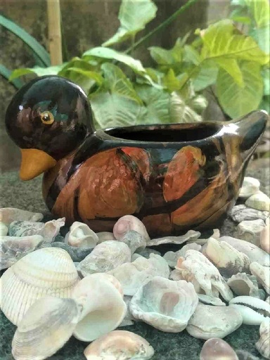 [PK8038-HM-PLN-027597] Hand Painted Clay Ducks