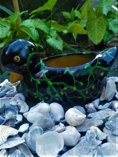 [PK8038-HM-PLN-027598] Hand Painted Clay Ducks