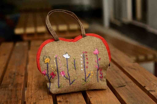 [PK5848-BG-HAN-027885] Hazara Phulkari Embroidered Handbag