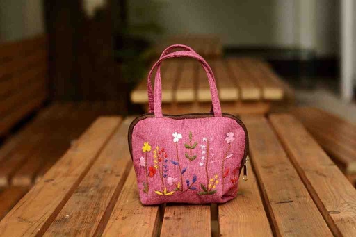 [PK5848-BG-HAN-027887] Hazara Phulkari Embroidered Handbag