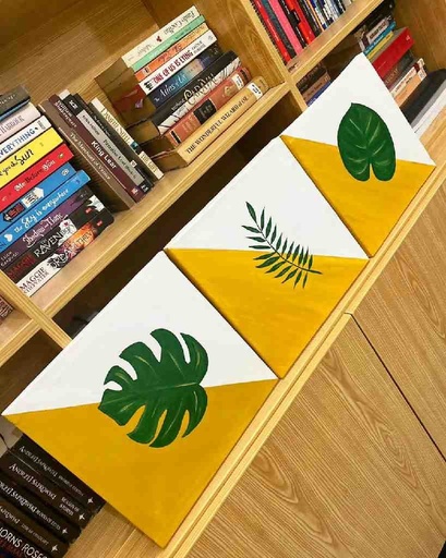 [PK7907-AR-PAI-027922] Tropical Leaf Painting (Set of 3)