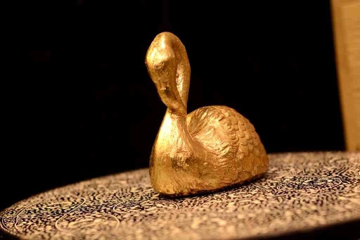 [PK0094-AR-SCU-028065] Swan Figurine Bird Art Sculpture Handmade Statuette