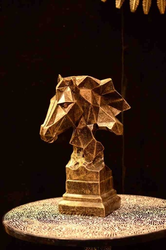 [PK0094-AR-SCU-028066] Origami Horse Head Statues Geometry Animal