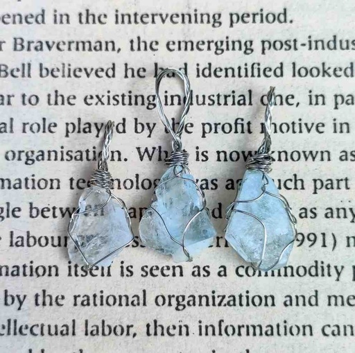 [PK5935-JW-NCK-028141] Raw Aquamarine Stone Pendant (1 Piece)