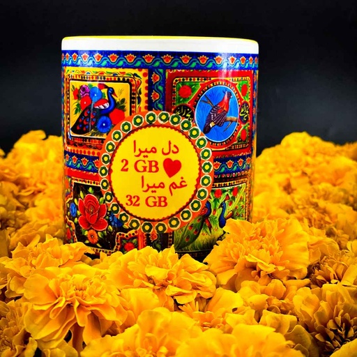[PK8378-HM-TBW-028224] Truck Art Mugs: Dil Miara 2GB gham mairy 32 GB Mug 