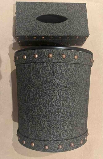 [PK8389-HM-TIS-028414] Tissue box & Dustbin - Set of 2