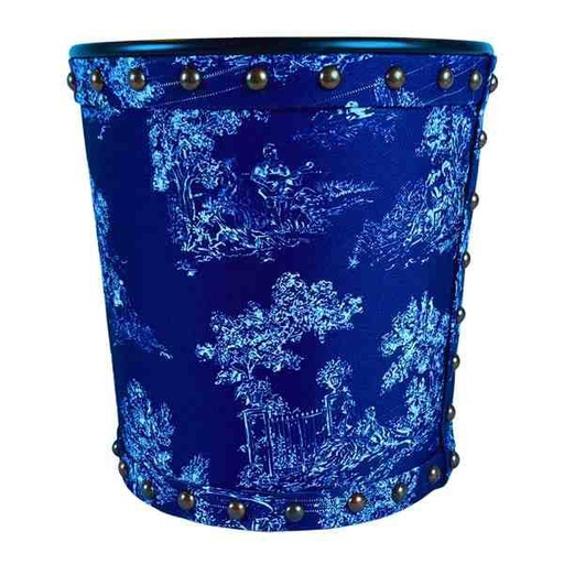 [PK8389-HM-BED-028439] Toile Deep Blue Dustbin