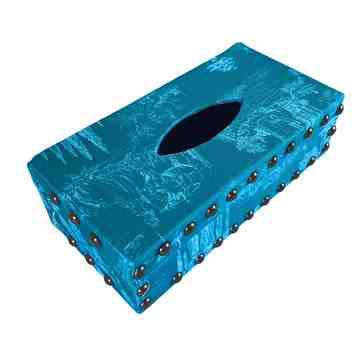 [PK8389-HM-BED-028443] Toile Grey Tissue Box