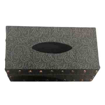 [PK8389-HM-BED-028455] Cutwork Green Tissue Box