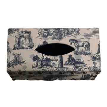 [PK8389-HM-BED-028458] Toile De Jouy Tissue Box
