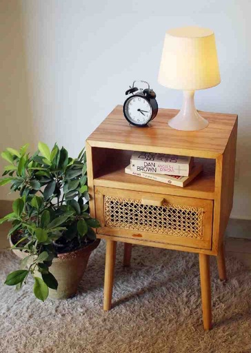 [PK8394-HM-TBW-028466] Rattan Bed/Sofa Side Table 