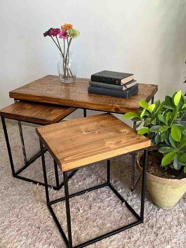 [PK8394-CF-WOO-028468] Coffee Table- Nesting Set of 3