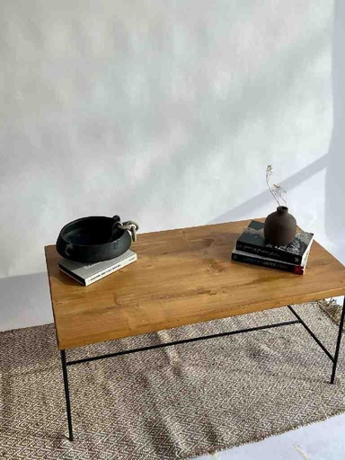 [PK8394-HM-TBW-028469] Coffee Table with Iron Frame 