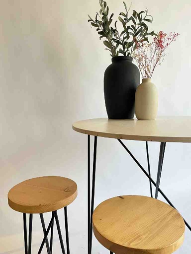 [PK8394-CF-WOO-028471] Dining/ Workstation with 2 Stools