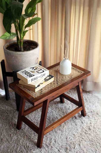 [PK8394-CF-WOO-028474] Sheesham Table with Handwoven Cane