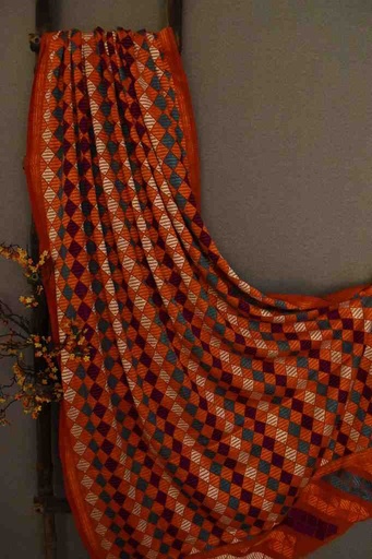[PK8459-CM-SHW-028522] Orange Multi Shawl