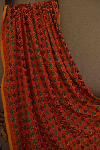 [PK8459-CM-SHW-028523] Orange Pink Shawl
