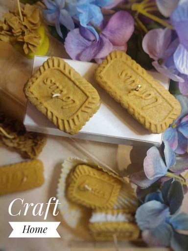 [PK3268-HM-TBW-028608] 2 Lotus Biscoff  Natural Soy wax Candles
