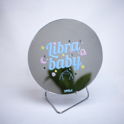 [PK8388-HM-DCR-028613] Zodiac Libra Baby Round Mirror