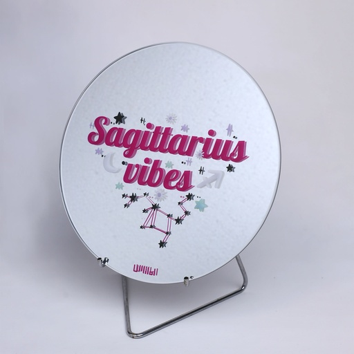 [PK8388-HM-DCR-028616] Zodiac Sagittarius Vibes Round Mirror