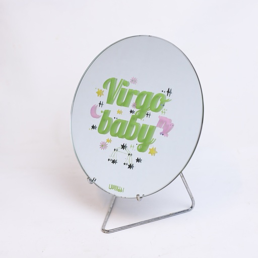 [PK8388-HM-DCR-028618] Zodiac Virgo Baby Round Mirror