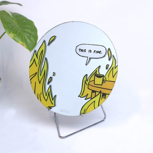 [PK8388-HM-DCR-028639] This Is Fine Round Mirror