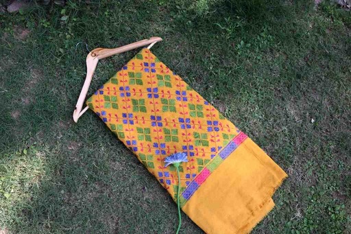 [PK3778-AR-DRW-028712] Embroidered Phulkari Shawl